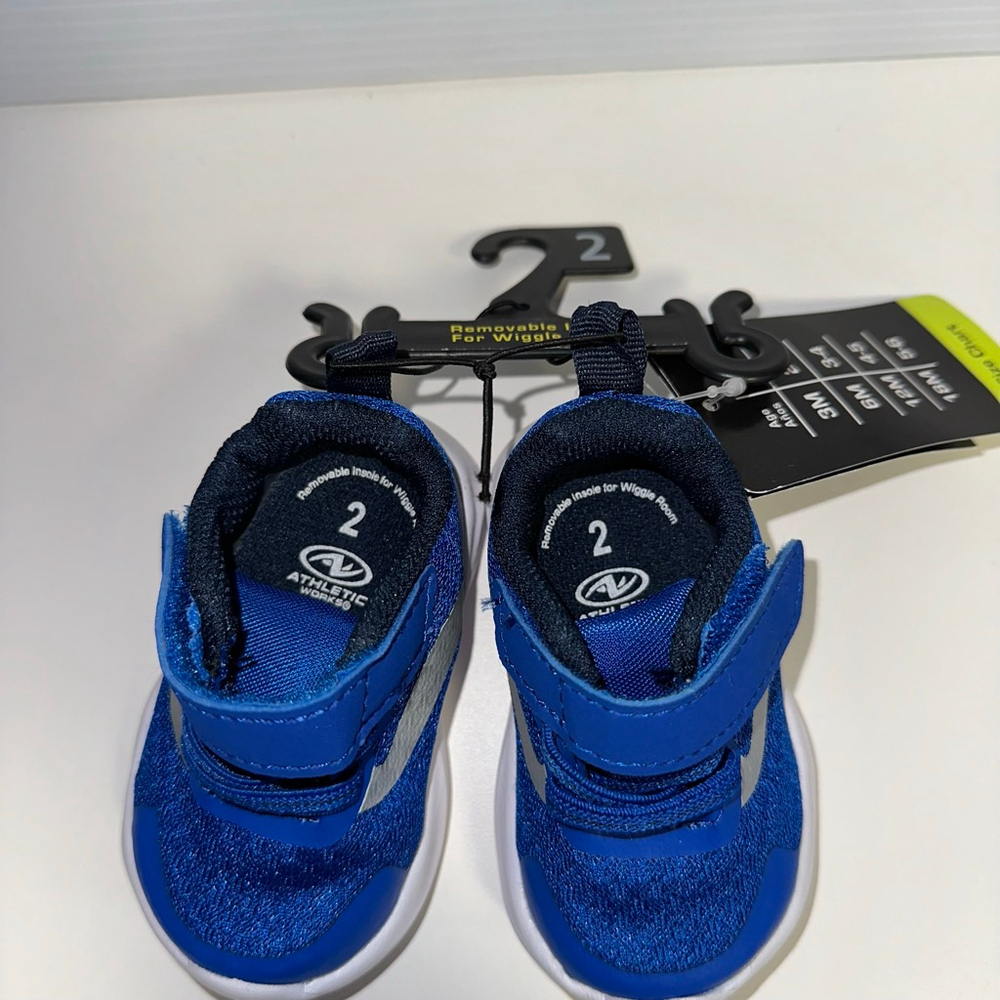 Baby Boys Athletic Works Blue White Sneakers Size 2 Months NEW NWT 3 Months - Picture 5 of 13